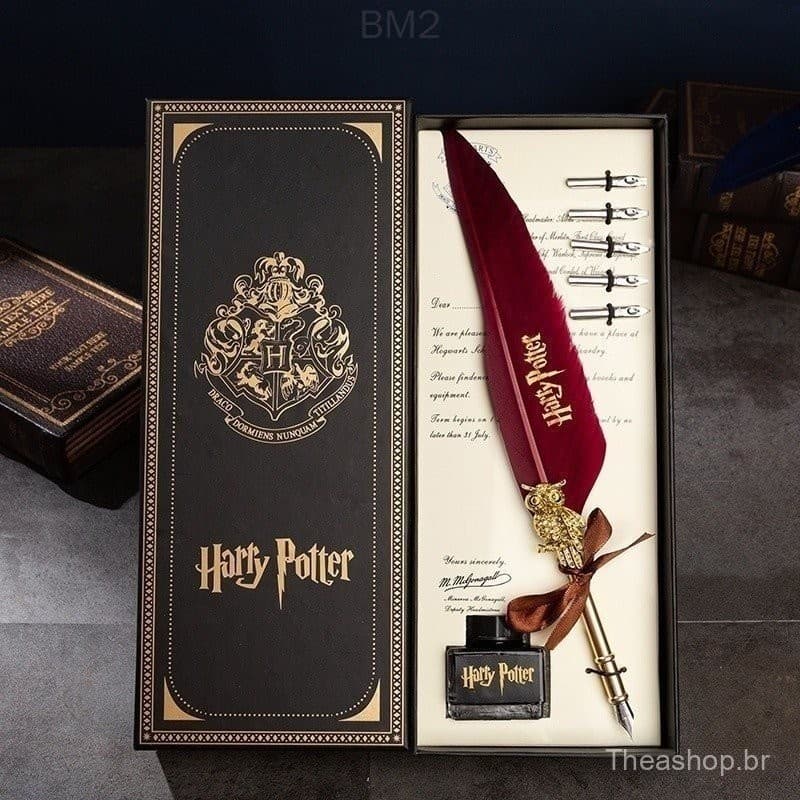 Conjunto De Canetas De Caligrafia Harry Potter Caneta De Pena Extravagante Luxo Assinatura Vintage Presente