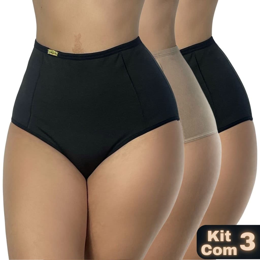 kit 3 Cintas Suplex Alta Compressão Feminina Modeladora Confortável