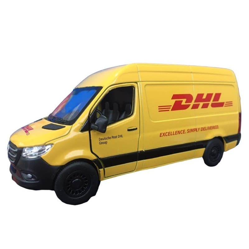 Miniatura Carrinho DHL Sprinter Mercedes-Benz Colecionador escala 1/48