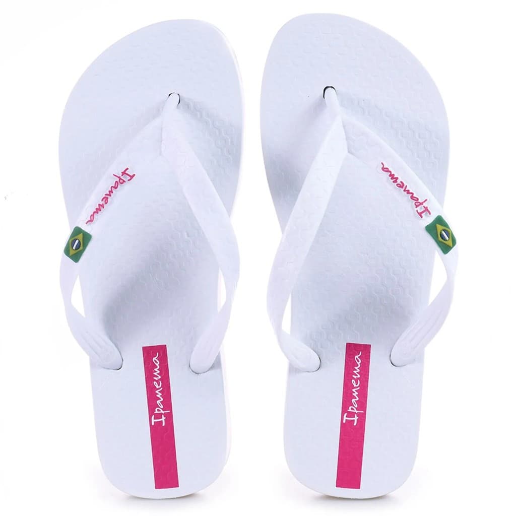 CHINELO DE DEDO IPANEMA FEMININO BRASIL BRANCO E ROSA