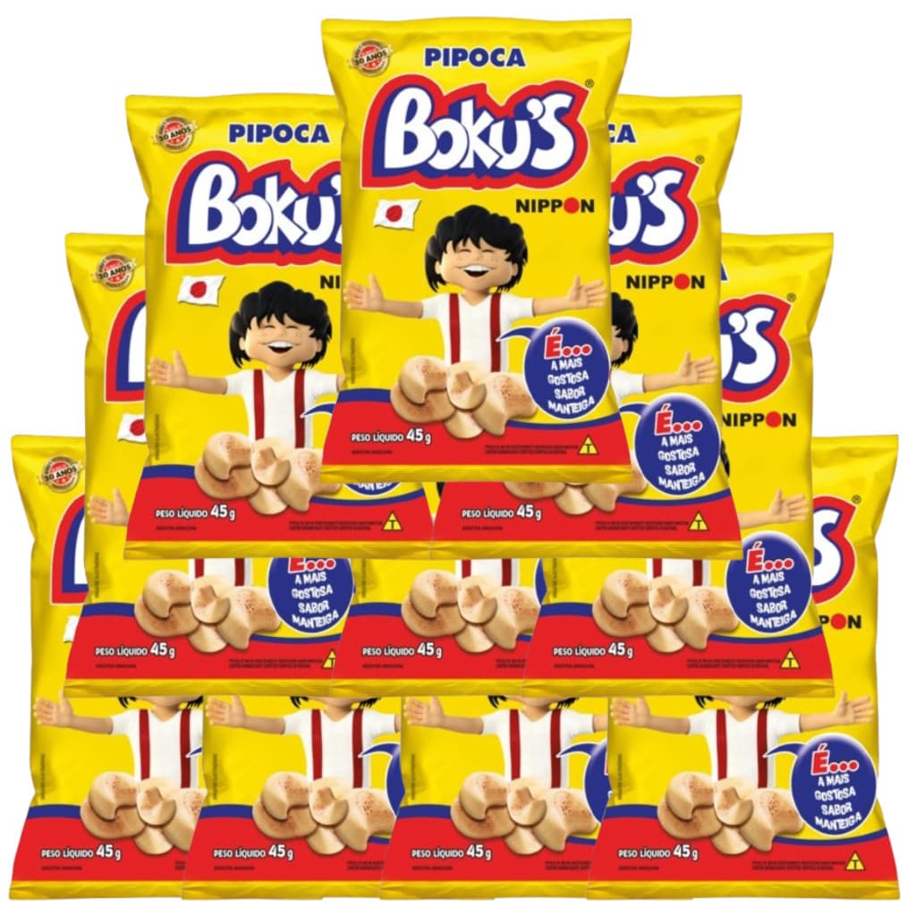 Pipoca Bokus 45g Salgada Com 10 Unidades