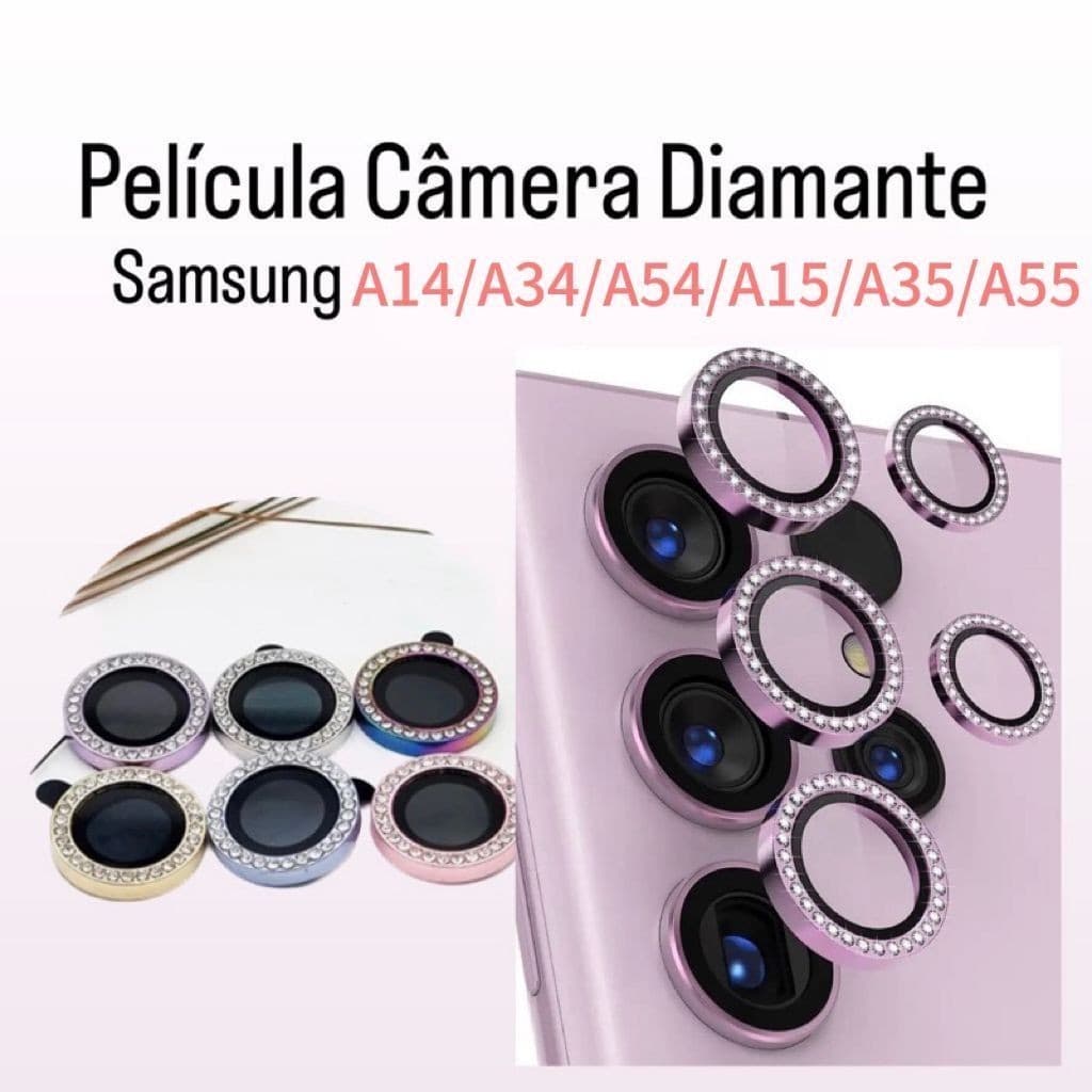 Kit (3) Película de Câmera Diamante Samsung A Todos os modelos A14 (--) A55