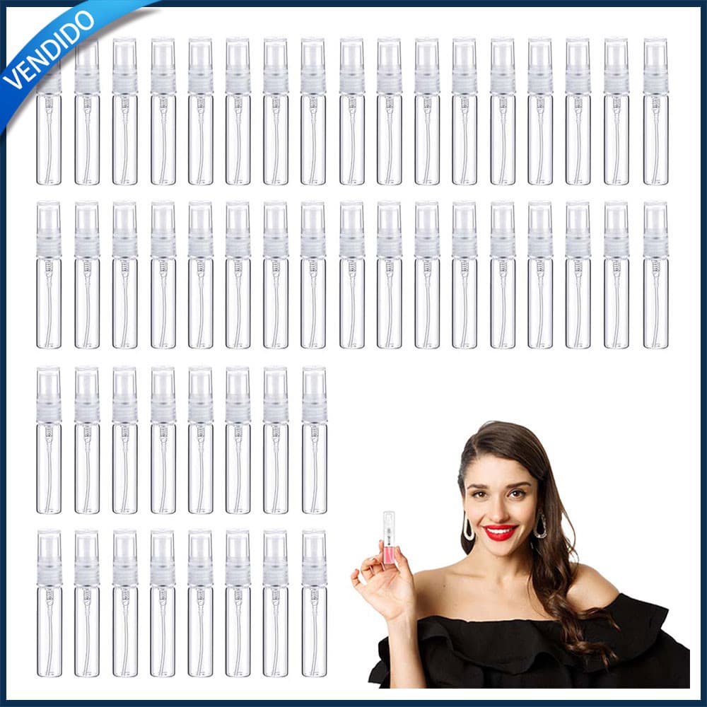 Conjunto de 50 frascos de spray de perfume de névoa fina de 3 ml Mini frasco de spray ultrafino portátil