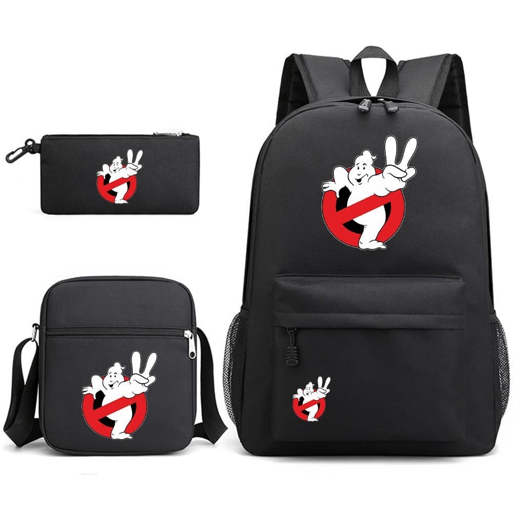 Novo Conjunto de Três Peças DIY para Estudantes com Ombro Duplo Mochila Casual de Grande Capacidade Mochila Impressa Moc