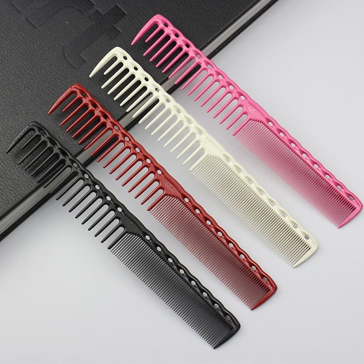 YS 332 Pente de Barbeiro Mestre Pente de Corte Fino Largo Carbono para Corte e Estilo de Cabelo MGAE