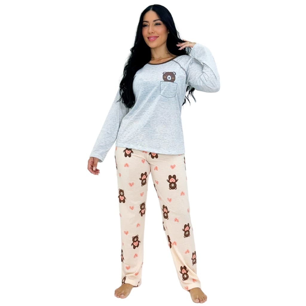 Conjunto Pijama Feminino Inverno Frio Longo Confortável