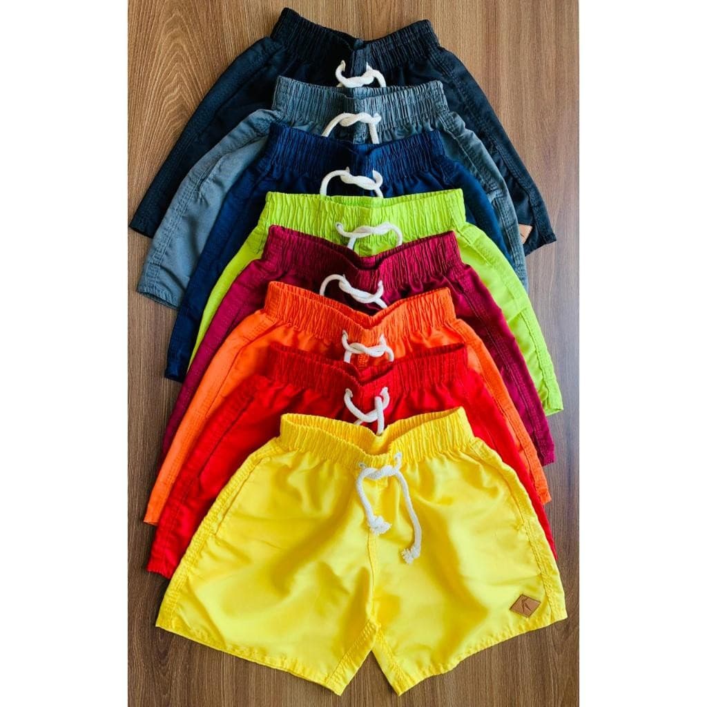 SHORTS TACTEL MENINO INFANTIL BERMUDA MAURICINHO LISA PISCINA PRAIA