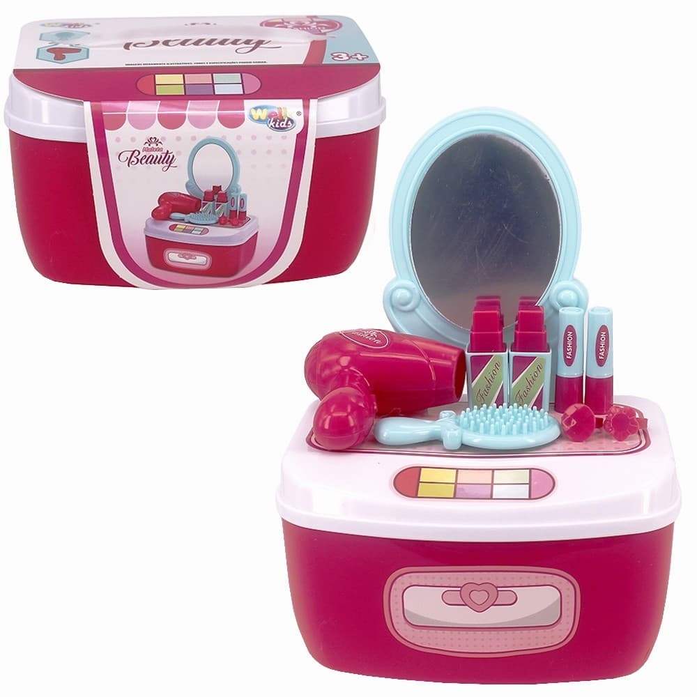 Kit Beauty Infantil Com Maleta 12 Peças + 2 Adesivos - Wellmix WB7674