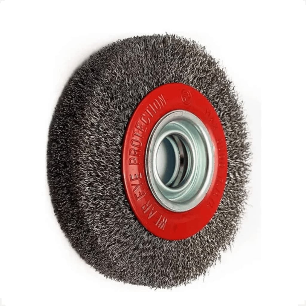 Escova Circular Aço 6” 152 mm Lotus Remove Ferrugem, Tinta e Solda Moto Esmeril Alta Resistência