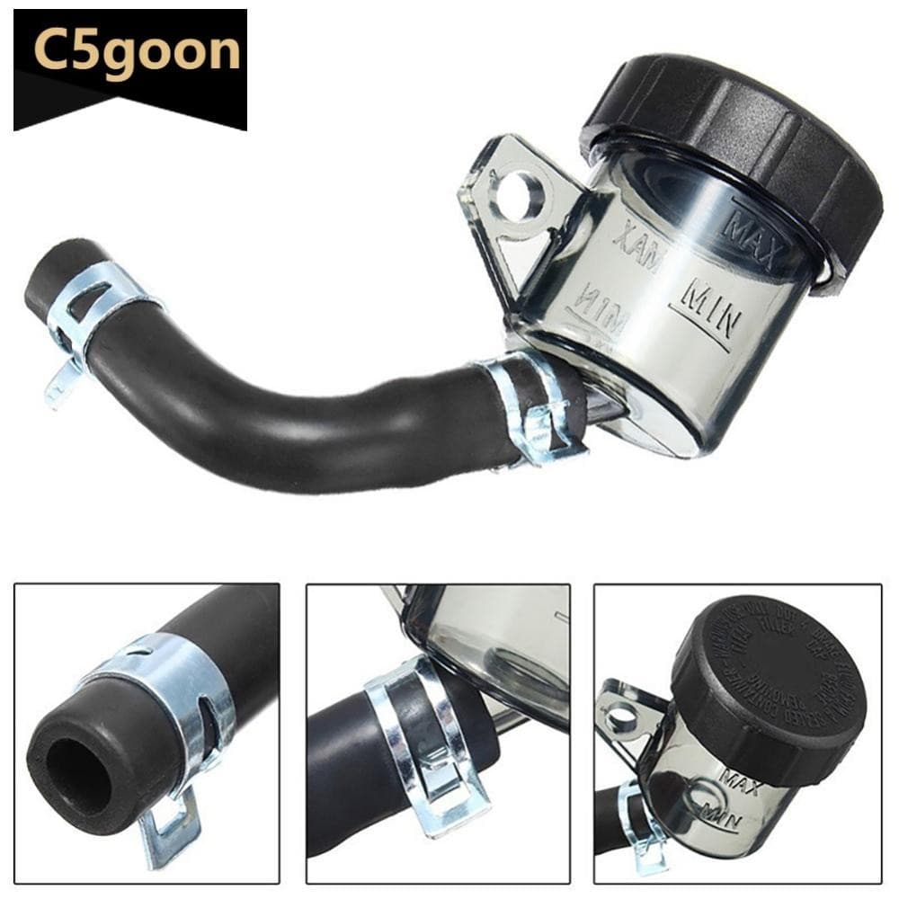 C5GOON Universal Motocicleta Freio Dianteiro Embreagem Fluido Garrafa Com Tubo De Óleo Cilindro Mestre Reservatório Copo