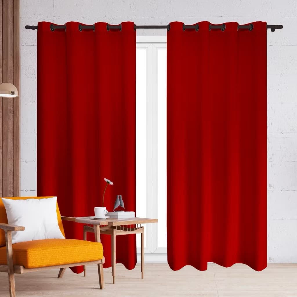 Cortina Roma  2,00 x 1,70 Para Quarto Ou Sala Corta Luz Vermelho Para Janela