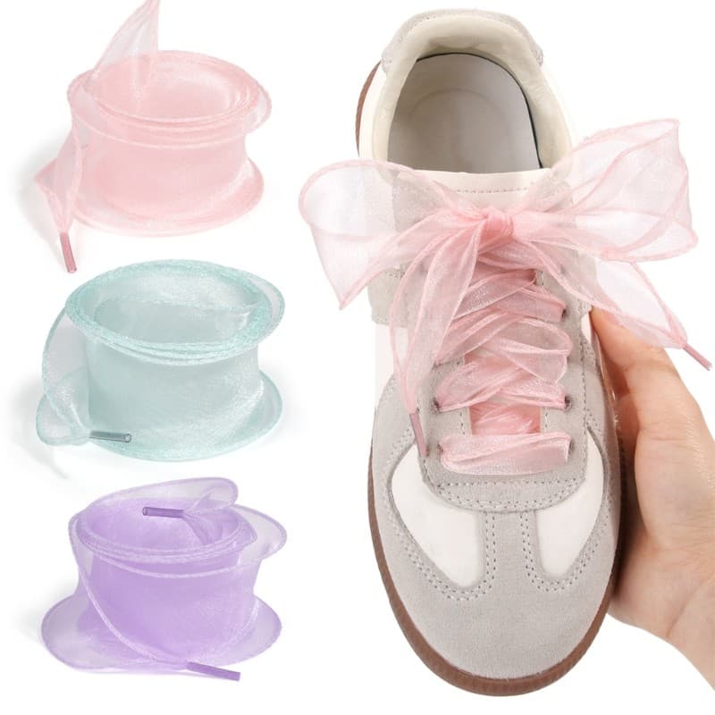Largo Plana Organza Sapato Cadarços 140cm Comprimento 35mm Largura Tênis Gravata Para Formado
