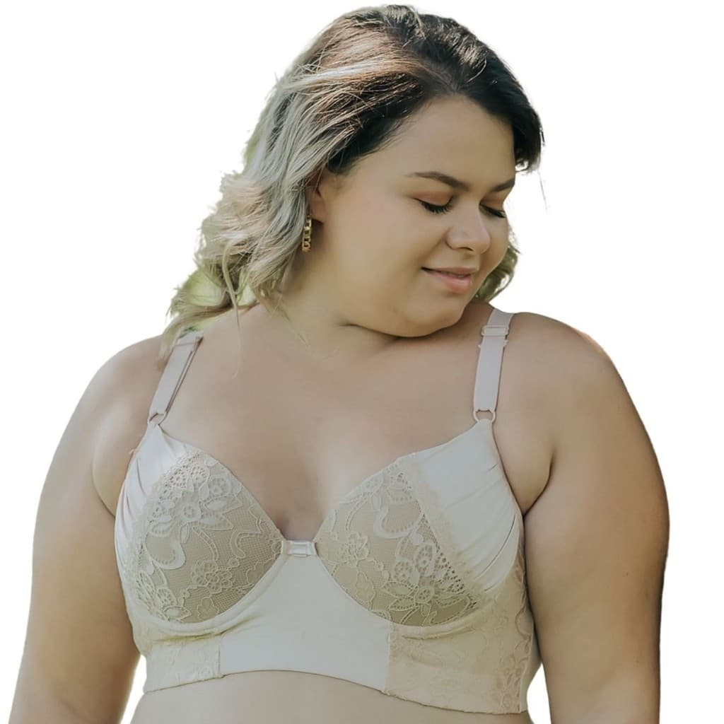 Sutiã Feminino Com Aro e Bojo Rendado Plus Size