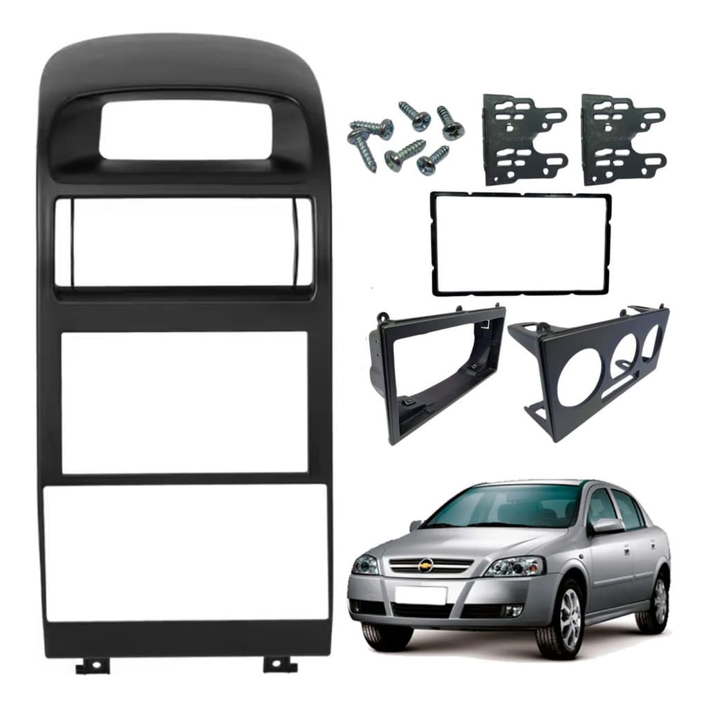 Moldura Painel Central 2 Din Mp5 Som Dvd Astra Ar Digital 1999 à 2012 Preto