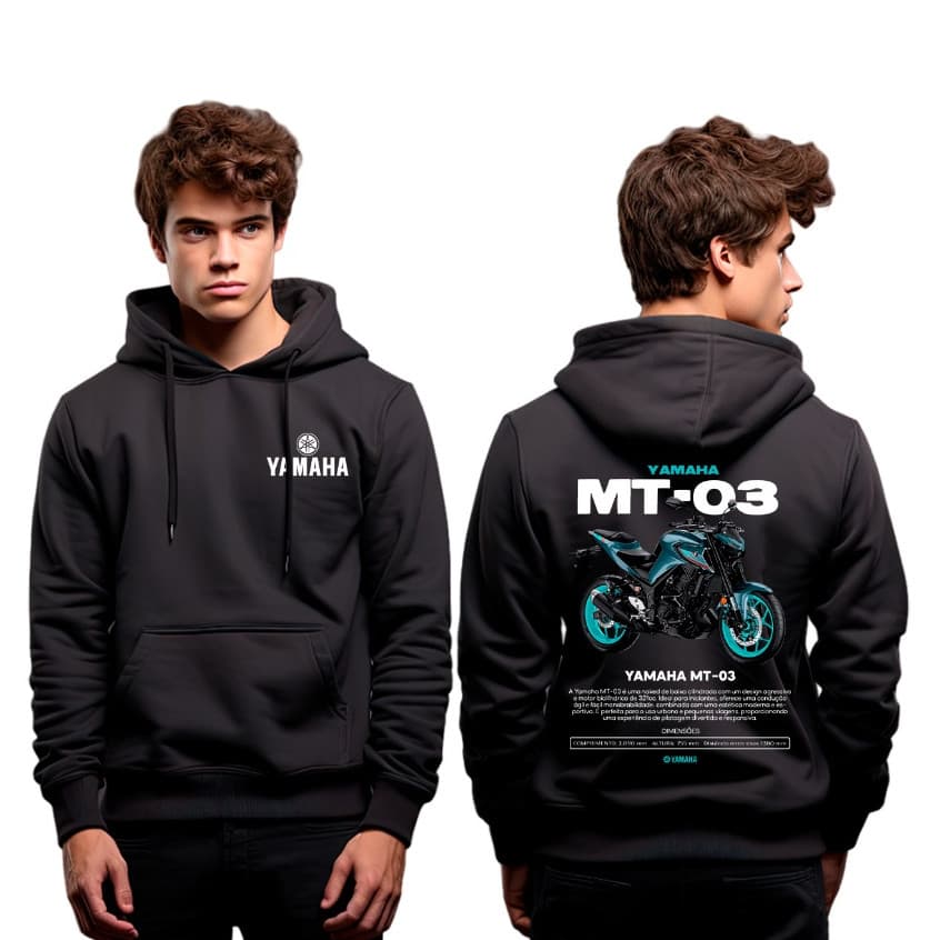 Moletom Canguru Unissex Yamaha MT-03 Lançamento