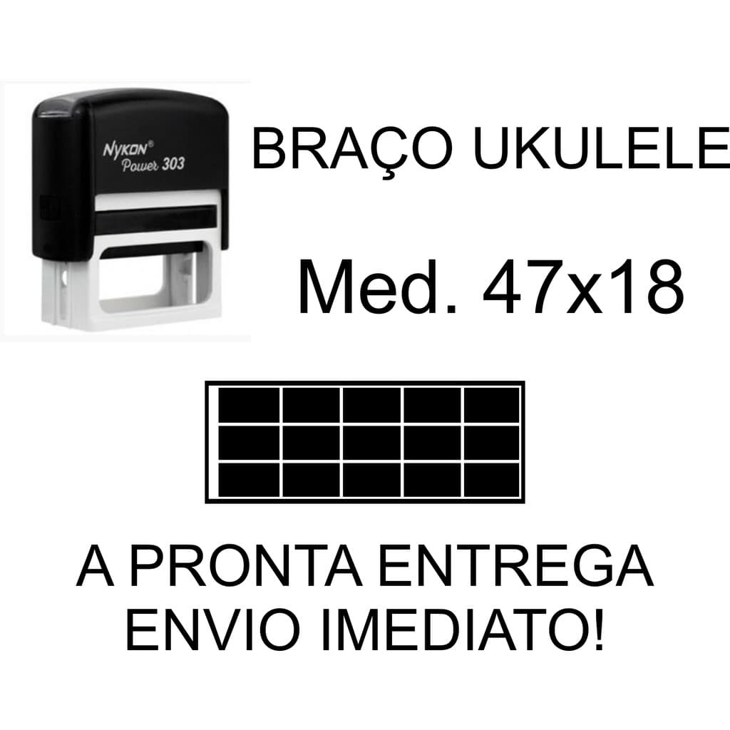 Carimbo Automático - Braço Ukulele - Medida 47x18cm - envio imediato - pronta entrega