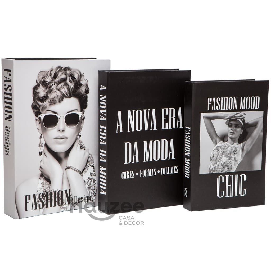 Conjunto Caixa Porta Objetos/Livro Decorativo Luxo - Moda