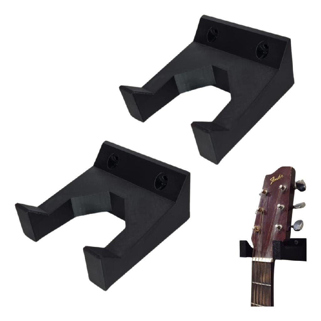 Kit 02 Suporte De Parede Violão Guitarra Musical C/ Parafuso Preto