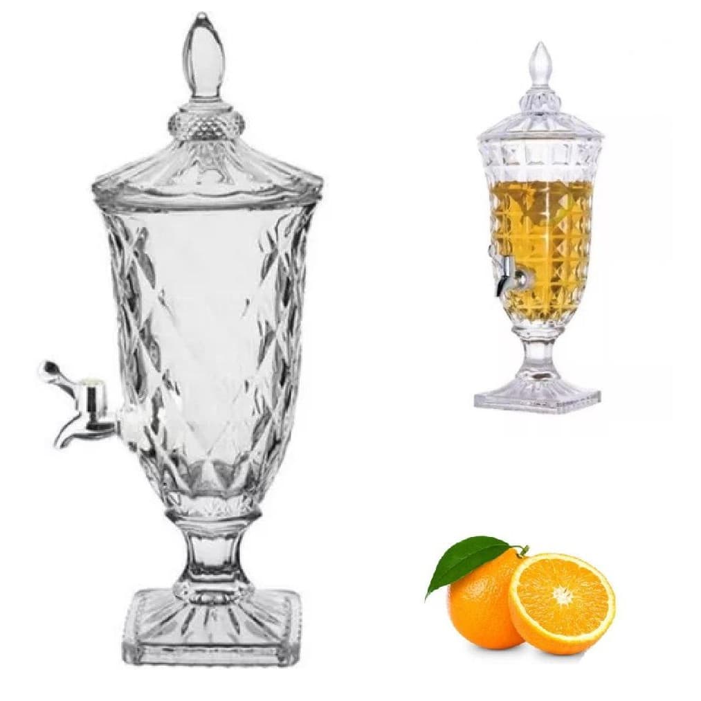Suqueira Vidro 2 Litros Com Torneira Cristal Casamento Festa