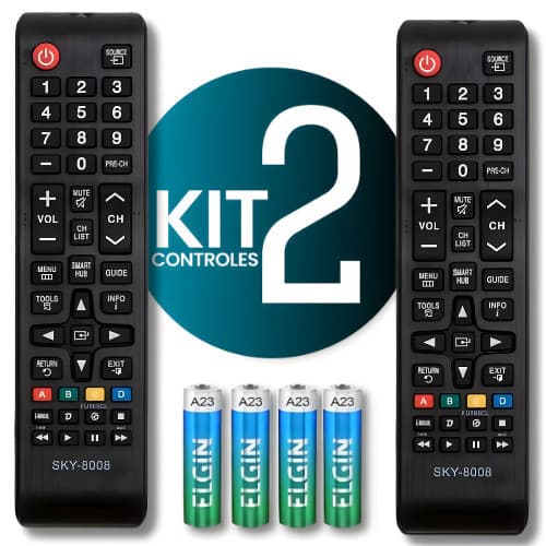 Kit 2 Controle Remoto Para Tv Samsung Smart Hub Universal
