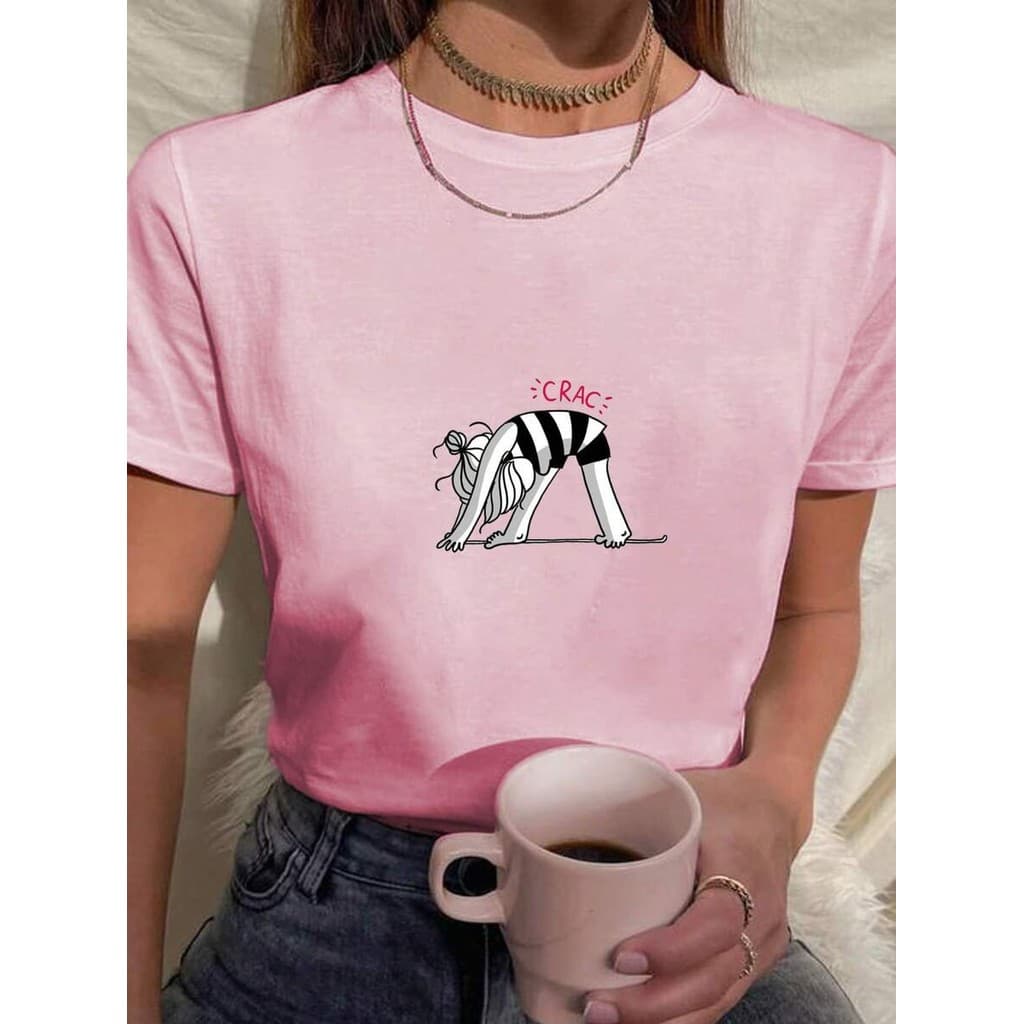 Camiseta Feminina T Shirt Camisa Academia Crac Pilates Blusa Algodão