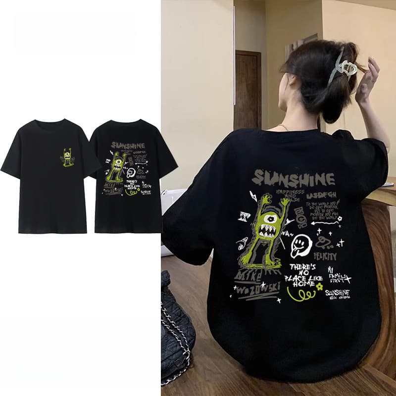 [Camiseta Premium Algodão Puro]LA Plus Size Unissex-Oversized Confortável Estilo Casual Camiseta Tecido Respirável#F7052
