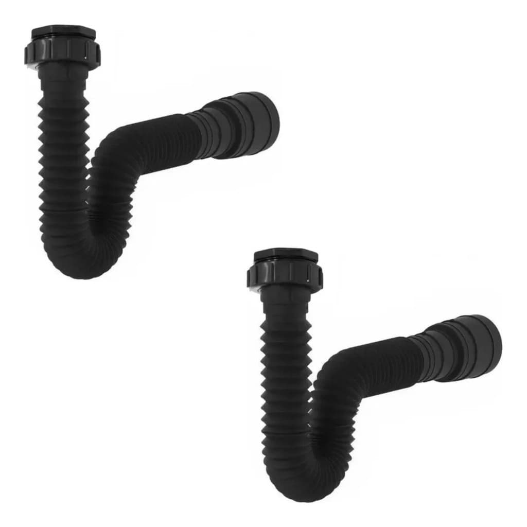 Kit 2 Sifão Sanfonado Universal Linha Black 70cm Paradise
