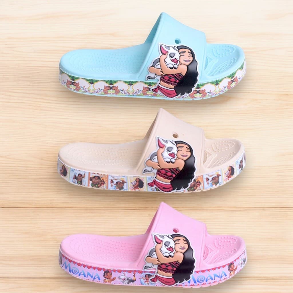 Chinelo Slide Menina Feminino Infantil Moana Criança Confortável Leve Sandália