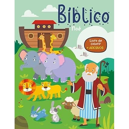 Biblico Noe - Livro de Colorir + adesivos