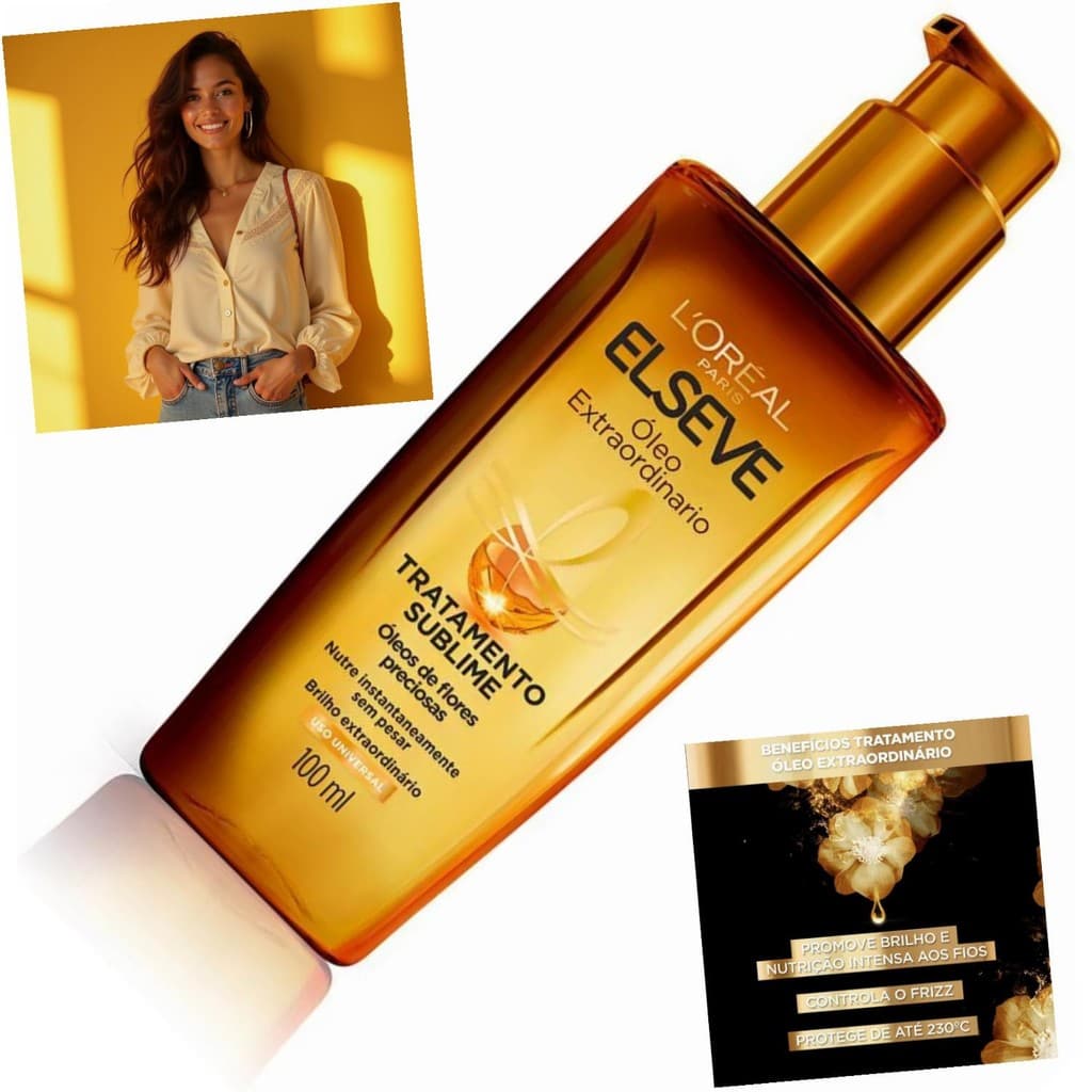 Óleo L'Oréal Paris Elseve 100ml 6 Óleos Brilho Maciez Nutrição Controle Frizz Hidratação