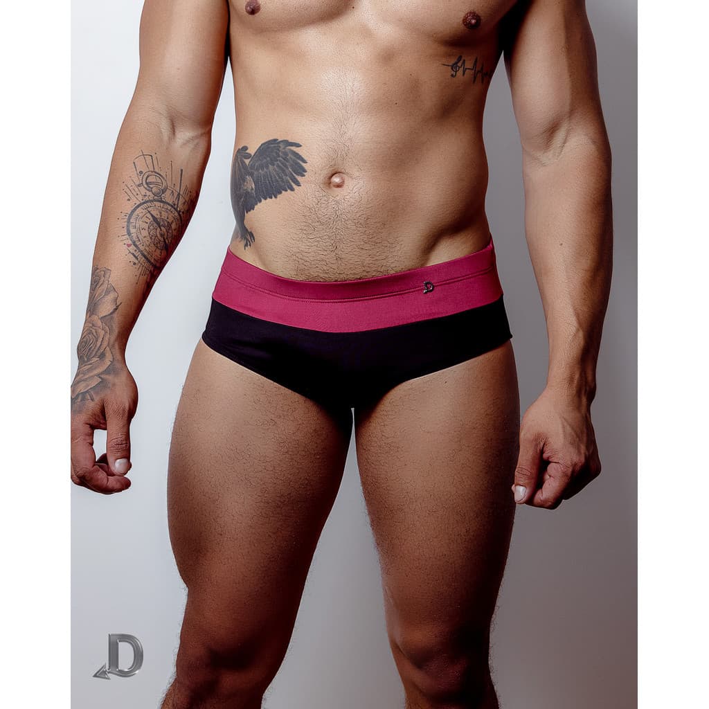 SUNGA MASCULINA CLASSICA DIABOY BLACK & WINE