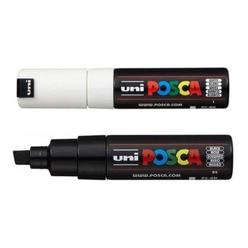 Kit Caneta Posca Marcador Pc 8k - Preta E Branca