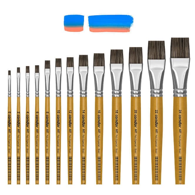 Pincel para Pintura Condor 441 Chato Especial Orelha de Boi Cabo Longo
