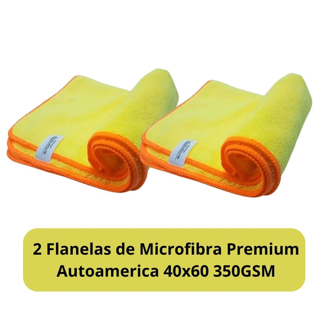 Kit 2 Flanelas de Microfibra 40x60 350 GSM Autoamerica
