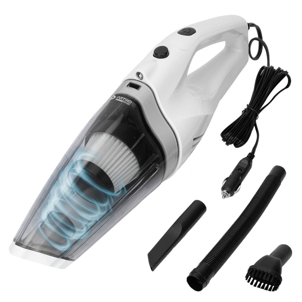 Aspirador De Pó Para Carro Portátil Automotivo Artiko Turbo Wiper 100W Com Lanterna 12V