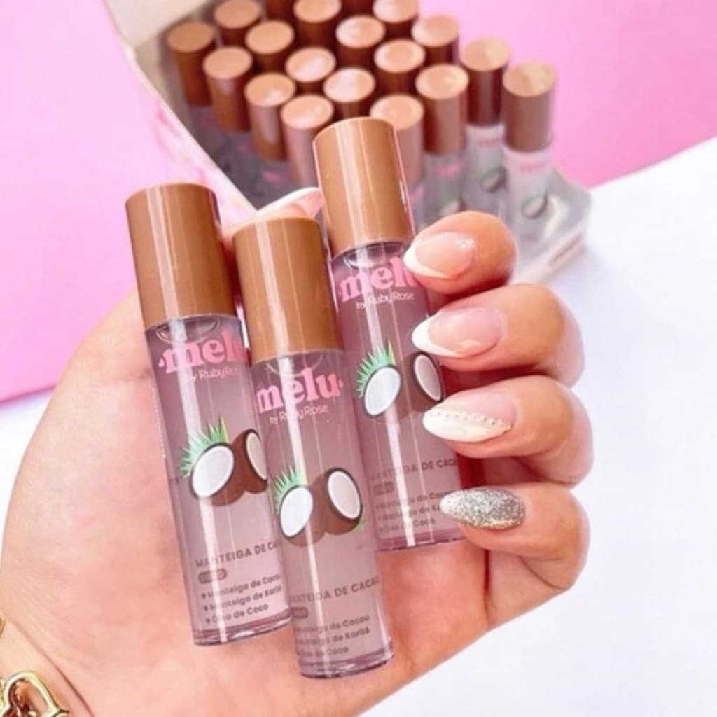 KIT HIDRATAÇÃO E LABIOS MACIOS COM 3 MANTEIGA DE CACAU COCO MELU RUBYROSE MANTEIGA DE CACAU