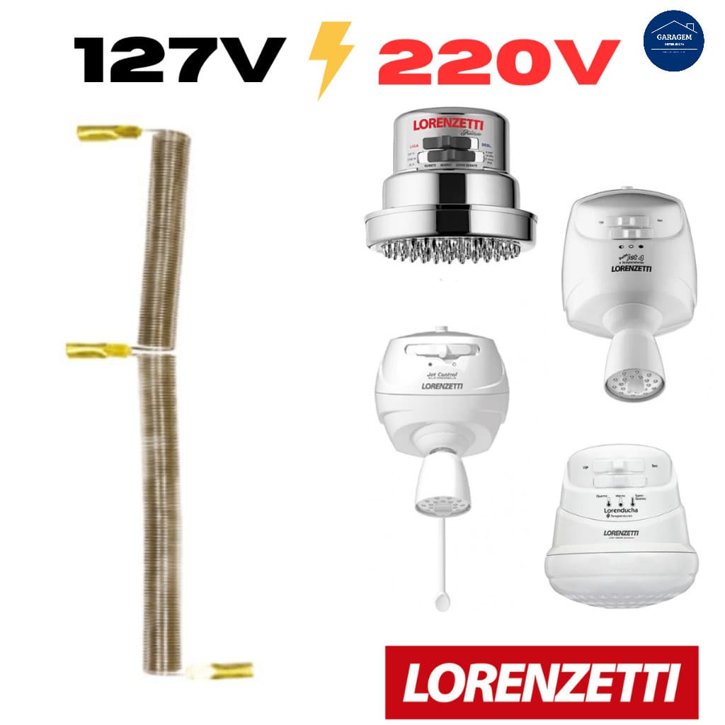 Resistência Chuveiro Lorenzetti Lorenducha Tradição Jet Control 4 Temperaturas 127v 220v 5500w 6800w 4500W