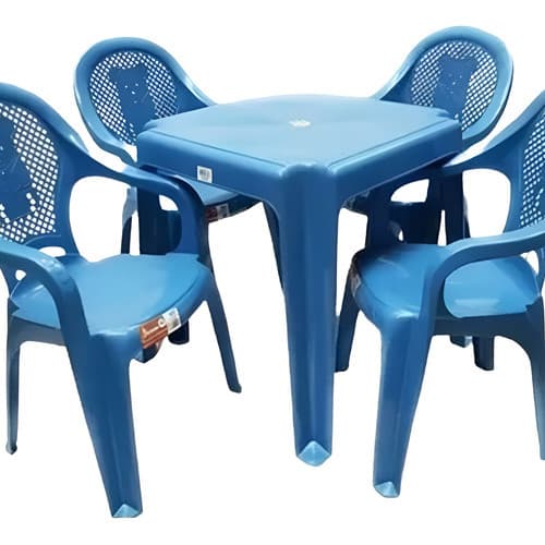 Mesa Mesinha Infantil 4 Cadeiras Urso Alimentação Estudo azul