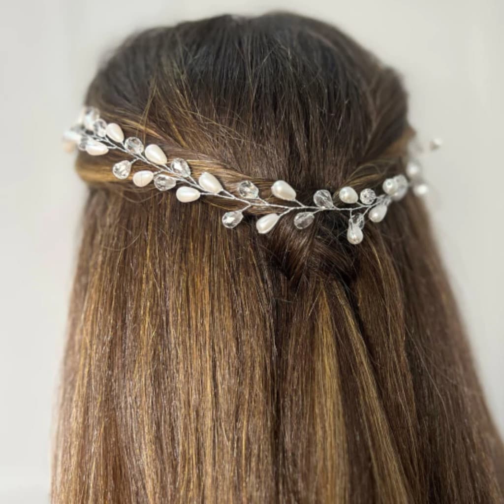 Acessório Grinalda Cabelo Tiara Floral Delicada Elegante Penteado Noiva Festa Casamento Cerimônia