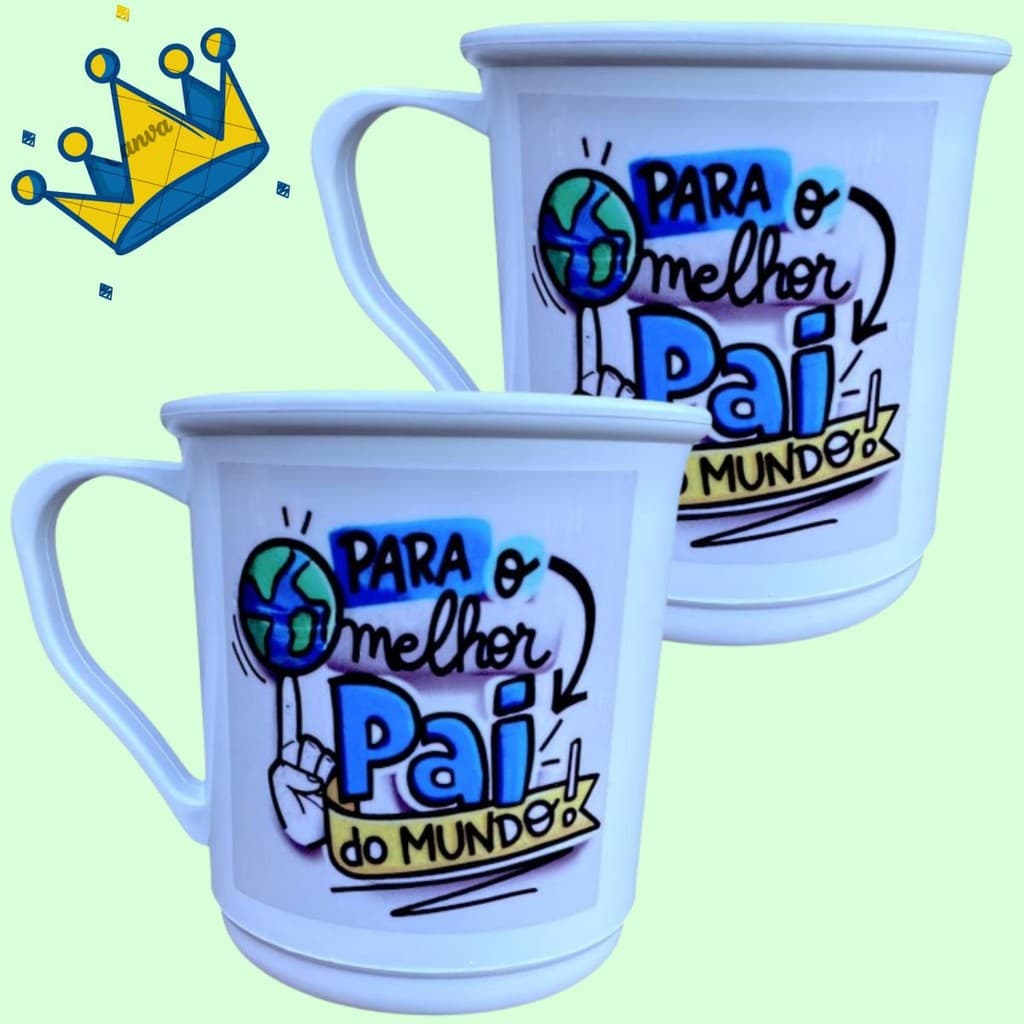 Lembrancinha comemoração dia do pais 10un caneca personalizada decorada melhor pai do mundo promoção