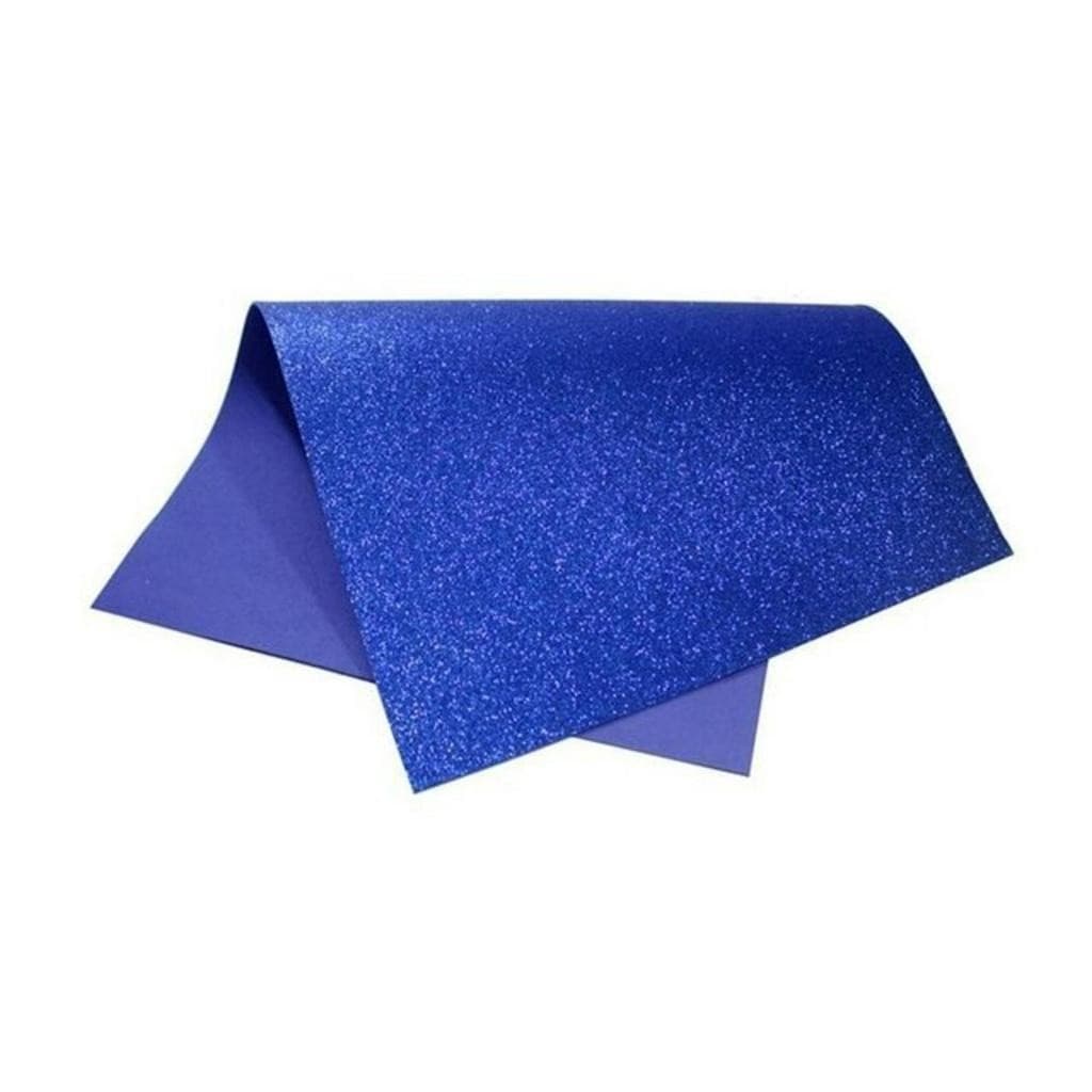 5 x Folhas De Eva Com Gliter Azul escuro  40cmX48cm