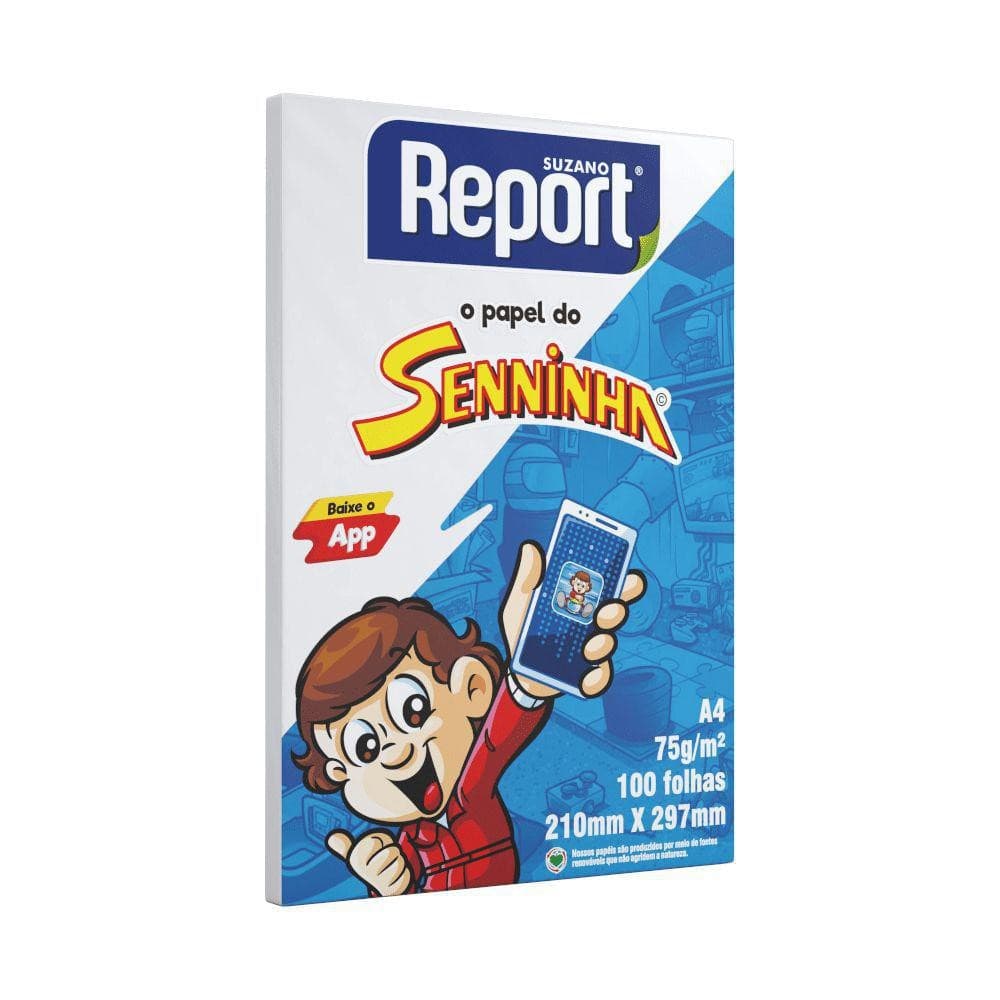 Papel A4 75gr 100 Folhas Senninha Report Branco