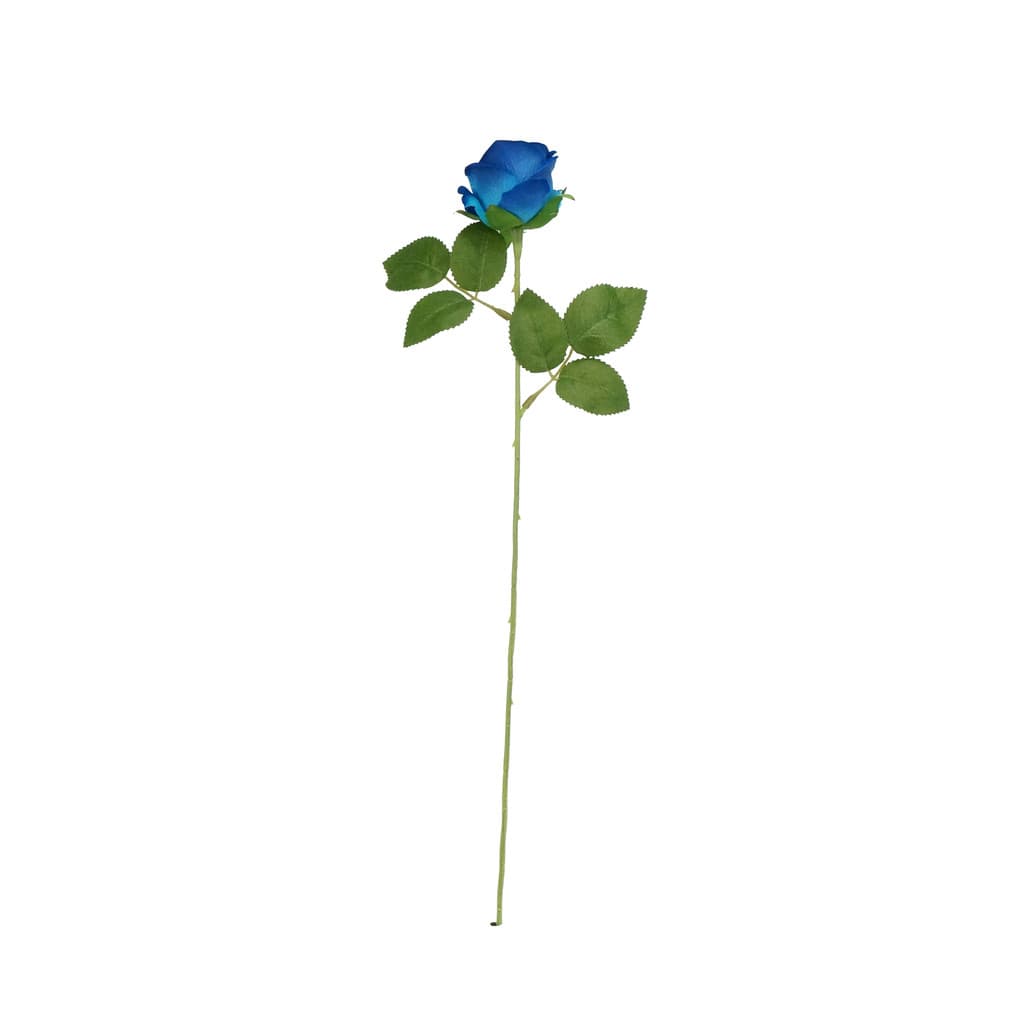 Botão Artificial de Rosa Azul Veludo Decoração