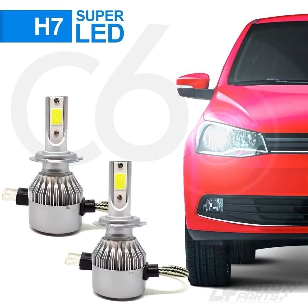Par Lâmpadas H7 Super Led Top 6000K 7200 Lumens C6
