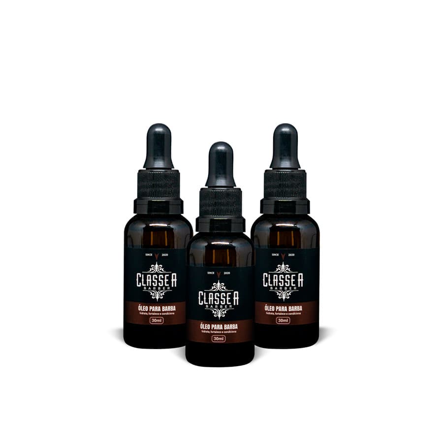 OLEO PARA BARBA HIDRATANTE CHEIROSO REVITALIZANTE 30ml - 3 UN - CLASSE A