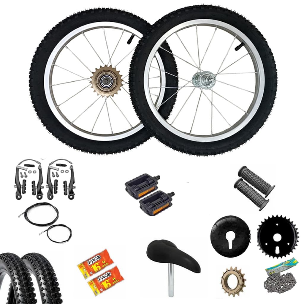 Kit De Montagem Acessorios Para Bicicleta Infantil Aro 16 Cores Aro Aluminio