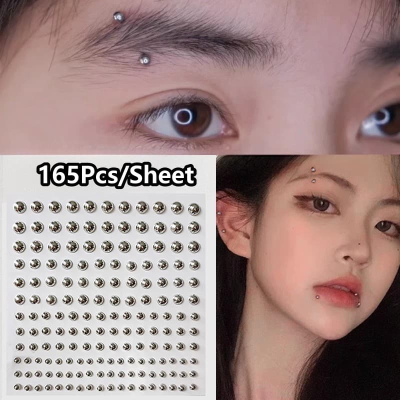 1/5 Folhas Falsas Lábio Prego Sobrancelha Nariz Anel Sem Piercing Unhas Adesivo Auto-Jóias À Prova Dwaterproof Água