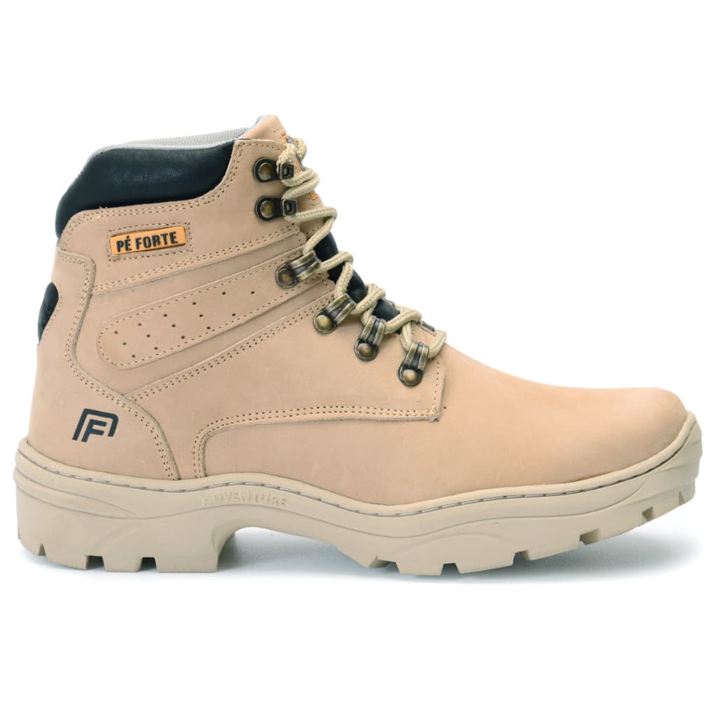 Bota Adventure Masculina Coturno Couro Legitimo Trilha Confortável e Antiderrapante