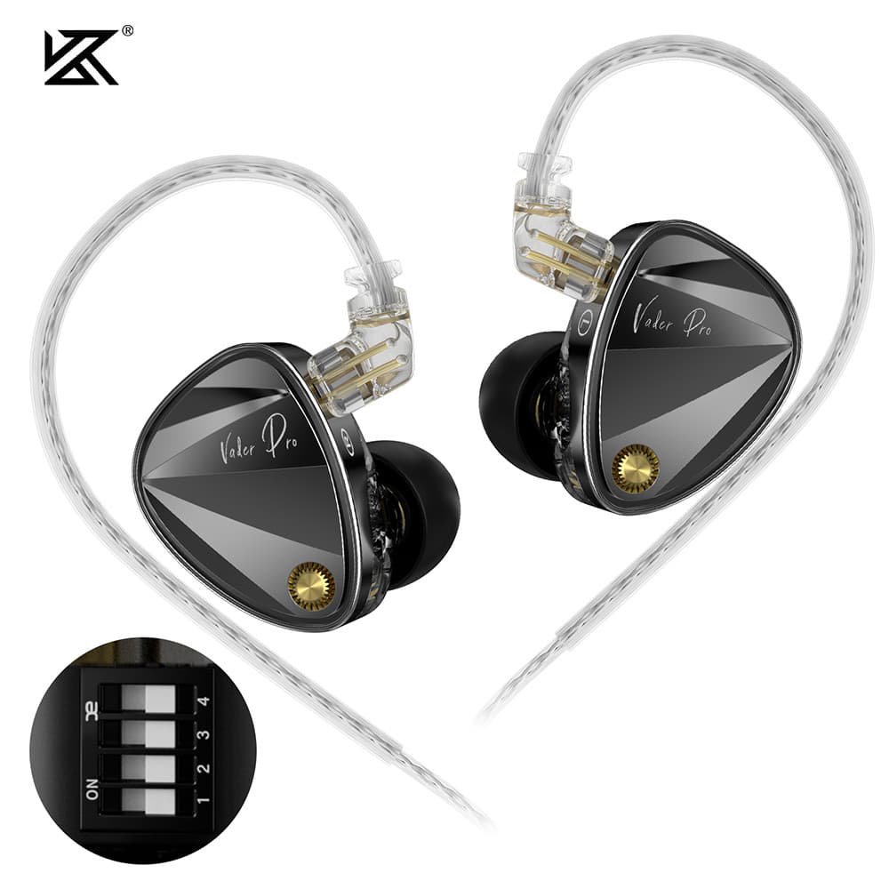 KZ Vader Pro Fones De Ouvido Intra-Auriculares 6 Driver Dinâmico IEM Alta Fidelidade Fone Ultra-Baixo E Frequências Músi