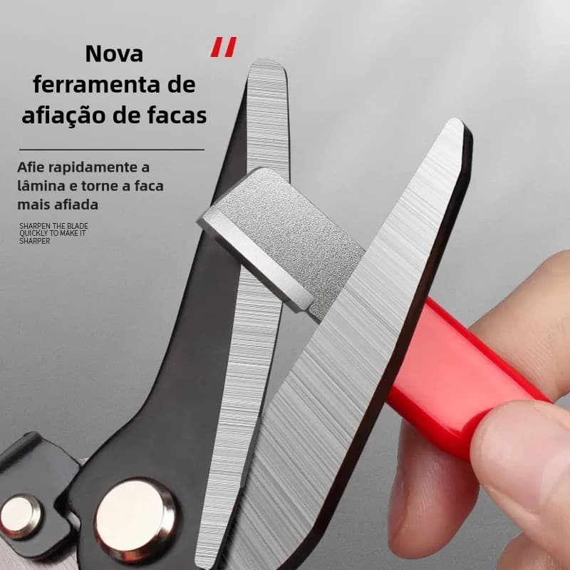 Afiador Profissional de Facas Aço Tungstênio Pedra Diamantada Lâminas Tesoura Jardinagem Cabo Antiderrapante
